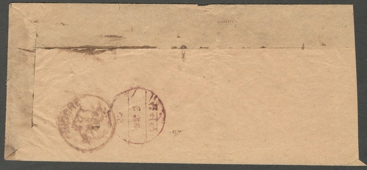 AOP India Indore State 1888 stampless cover SANEL