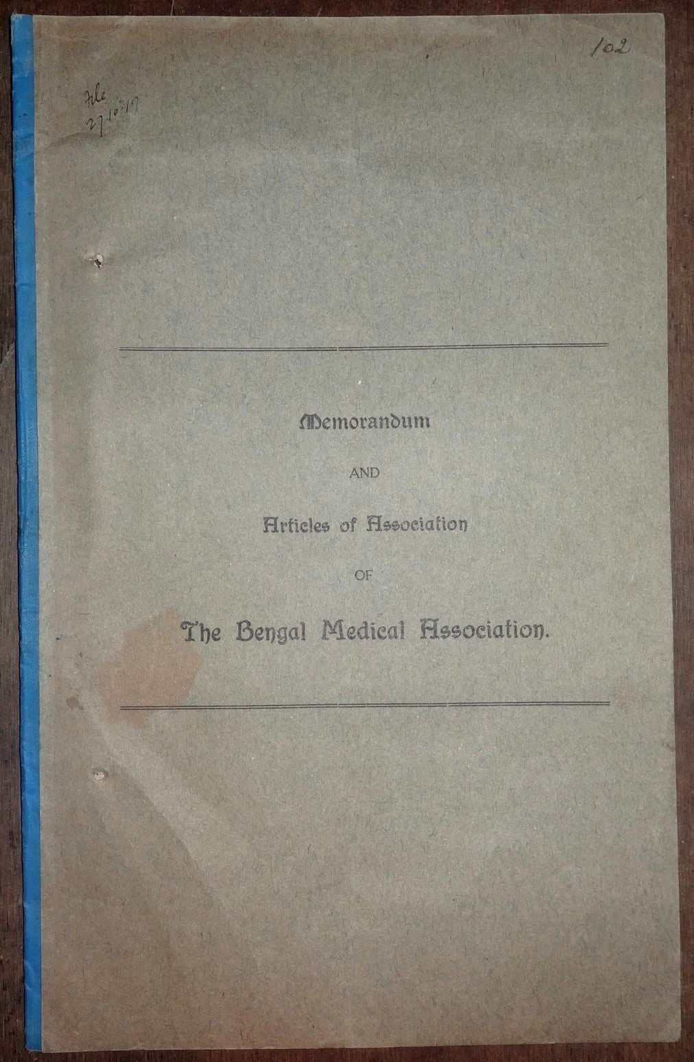 India Belgachia Medical College 1914-7 documents