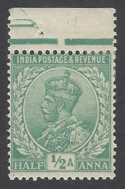 AOP India KGV 1911-23 1/2a emerald MNH. SG 159 £8