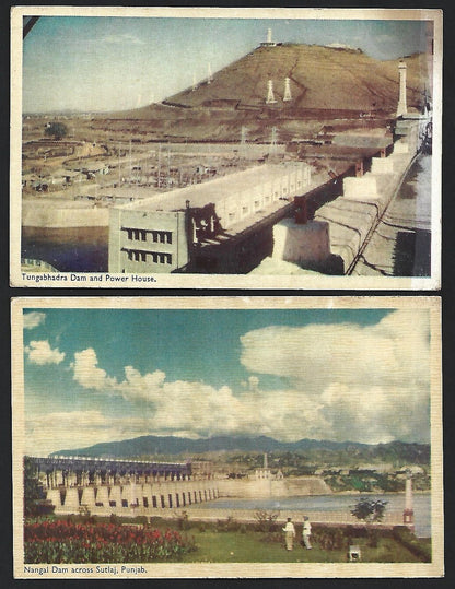 (AOP) DAMS OF INDIA vintage postcards (4)