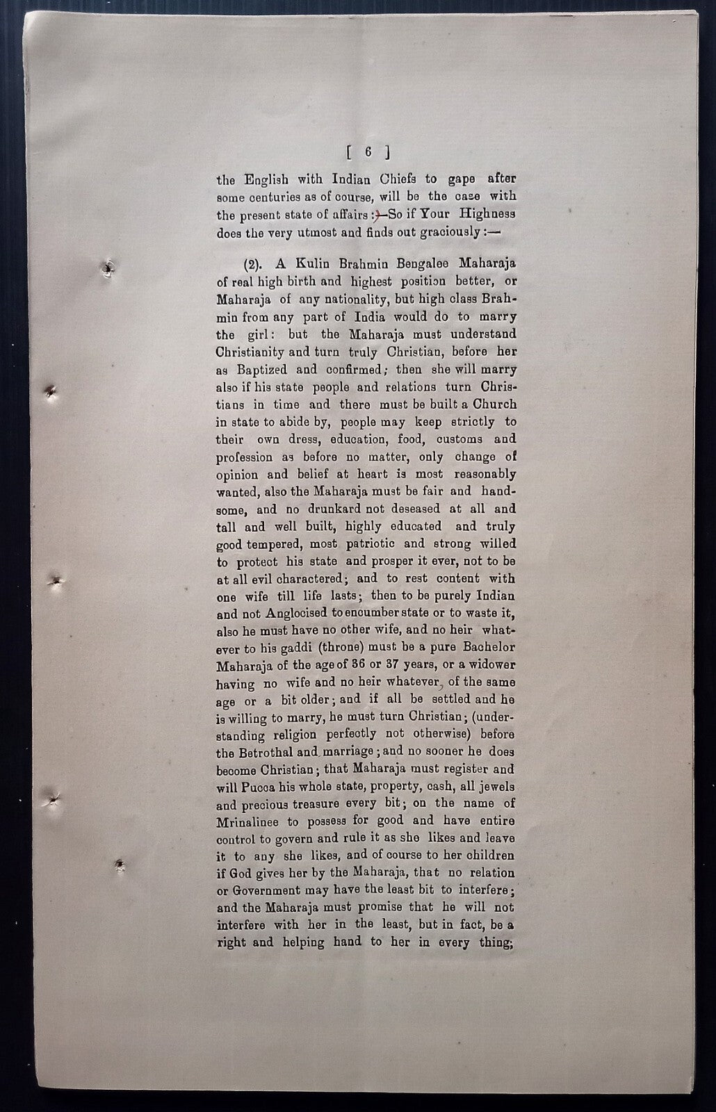 Search for a Maharaja husband for the Glory of India 1905 printed & ms documents