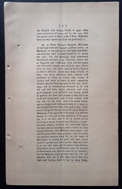 Search for a Maharaja husband for the Glory of India 1905 printed & ms documents