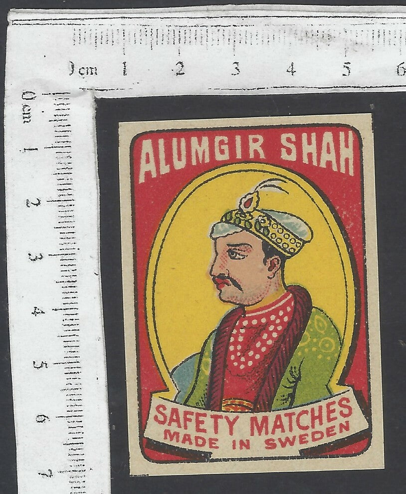 AOP India vintage matchbox label ALUMGIR SHAH