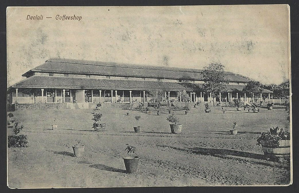 India vintage postcard Deolali Coffeeshop