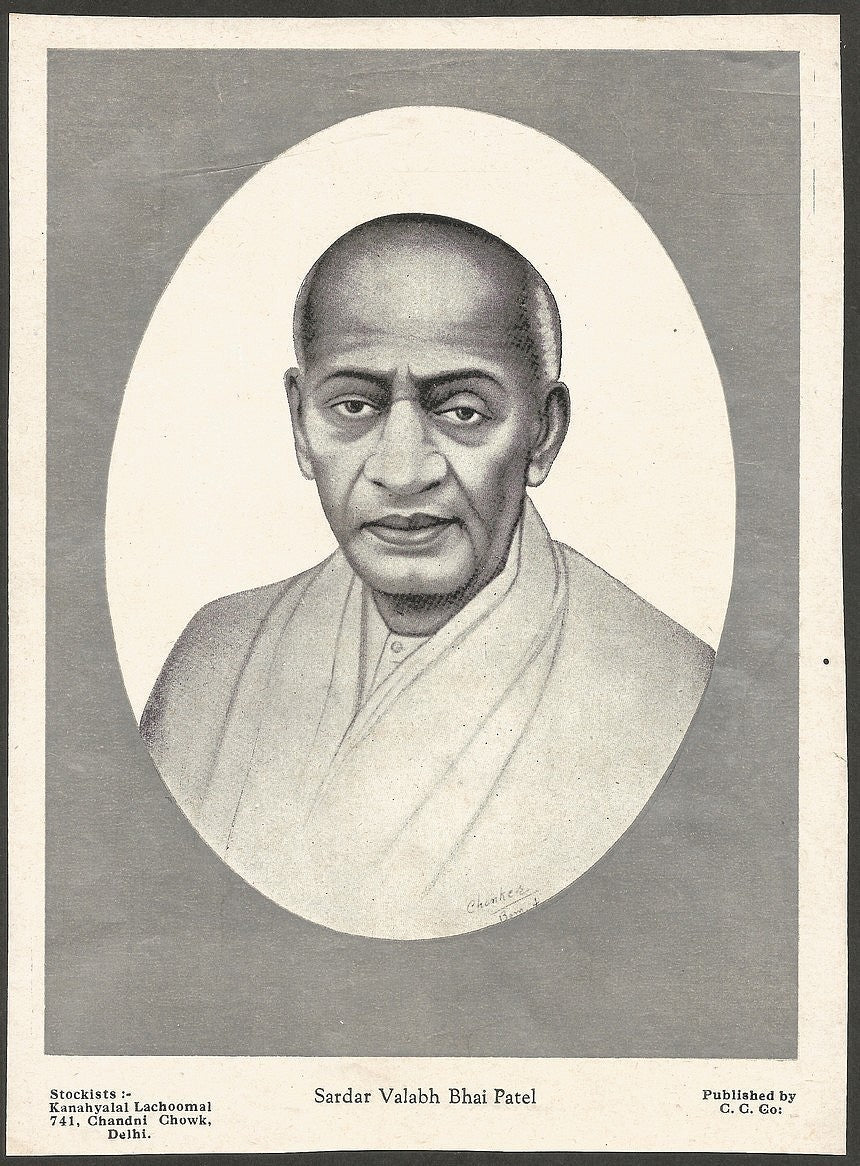 India SARDAR VALABH BHAI PATEL 7" x 9.5" 1946 poster