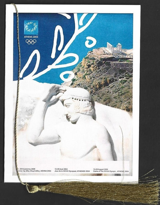 India 2024 Paris Olympics souvenir with 2004 Athens, Greece Olympics cachet