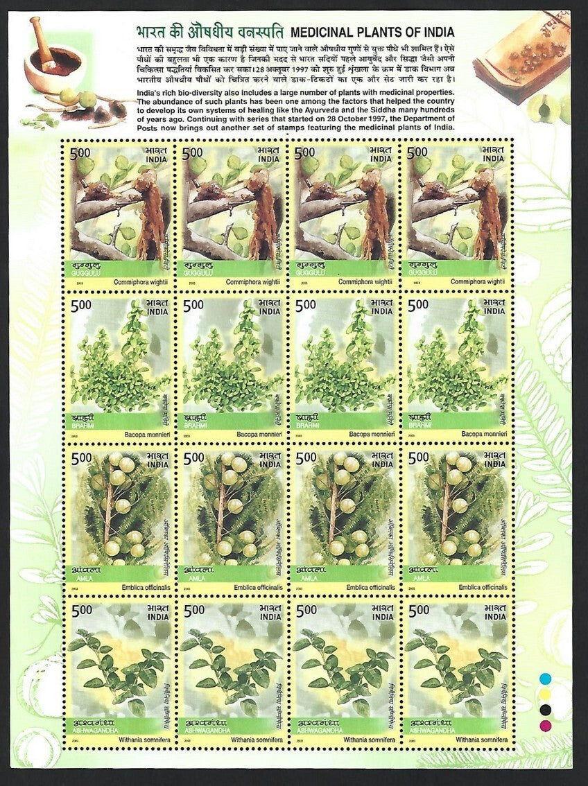 India 2003 Medicinal Plants of India sheetlet MNH