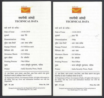 India 2010 Astrological Signs used on 2 brochures	