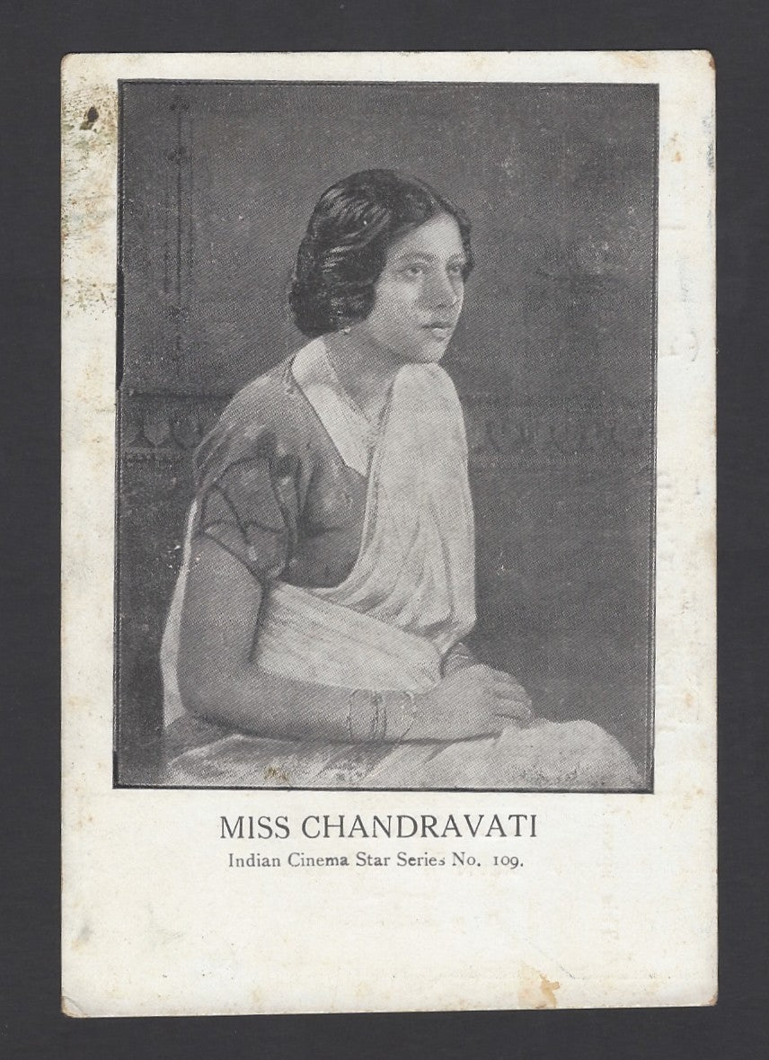 India Bollywood vintage publicity card MISS CHANDRAVATI c.1930s