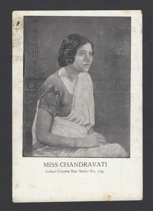 India Bollywood vintage publicity card MISS CHANDRAVATI c.1930s