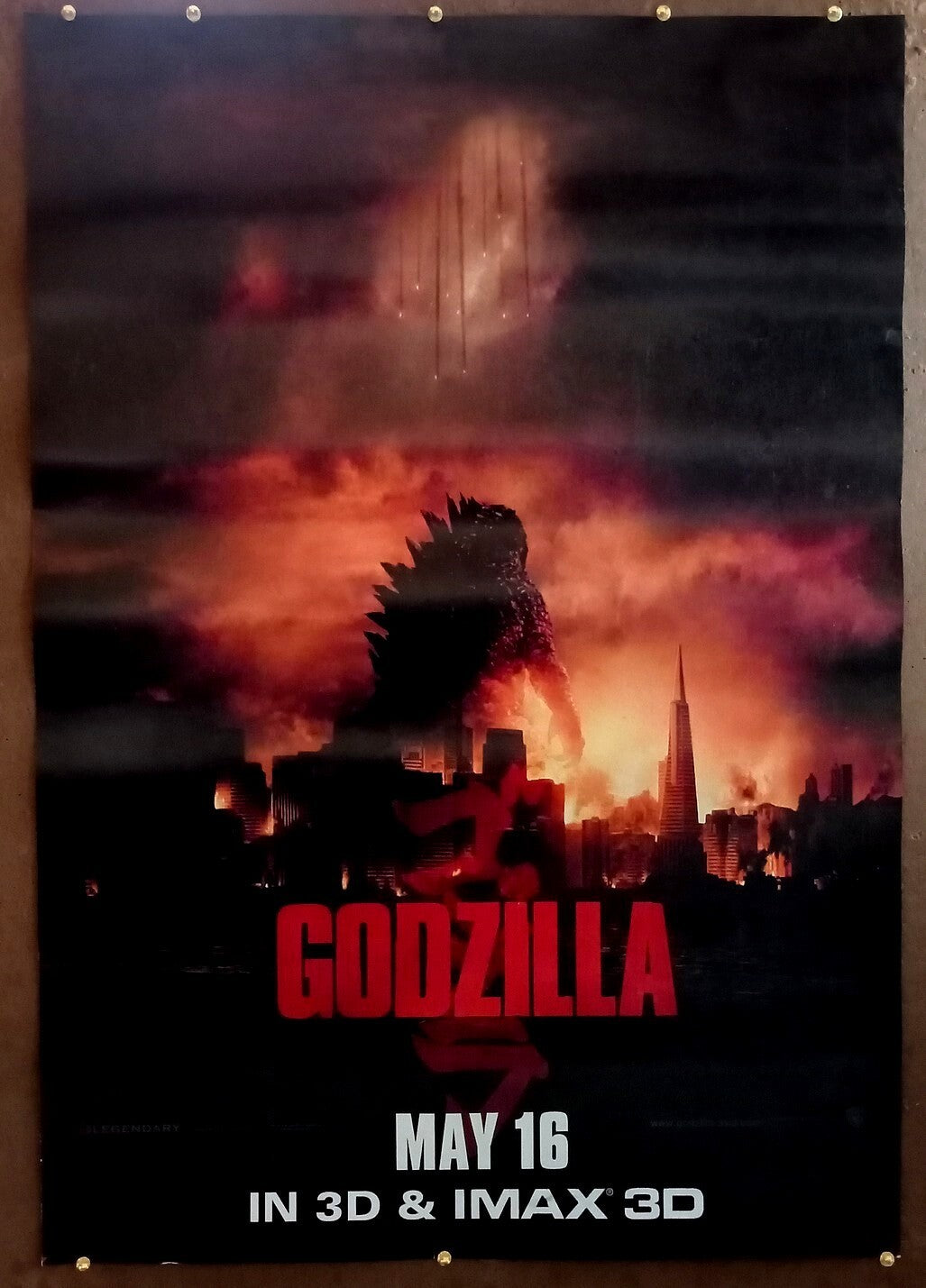 2014 Godzilla 1 sheet India poster (2 side printed) Aaron Taylor-Johnson
