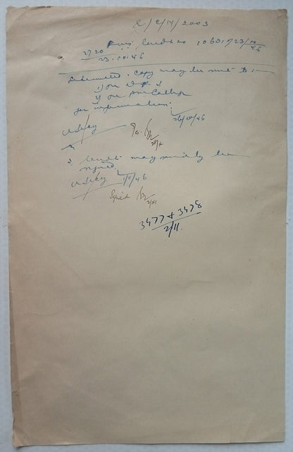 British India 1946 secret official letters - new political party wanting freedom