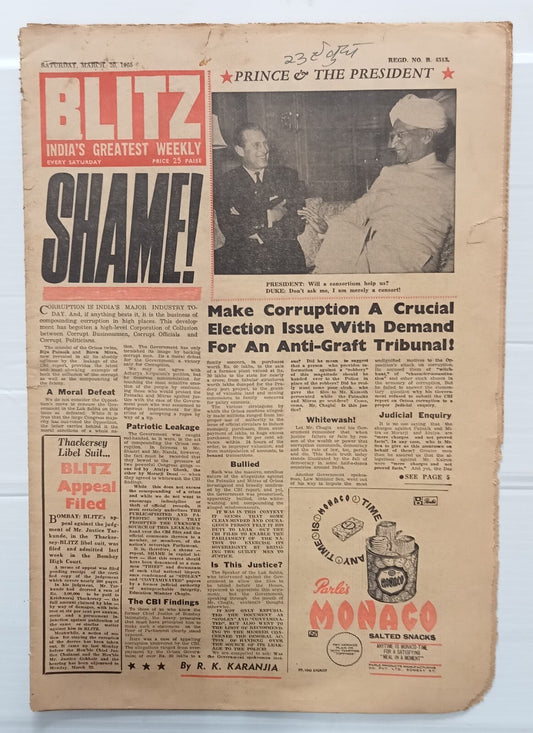 AOP India BLITZ 20 Mar 1965 CORRUPTION (R )