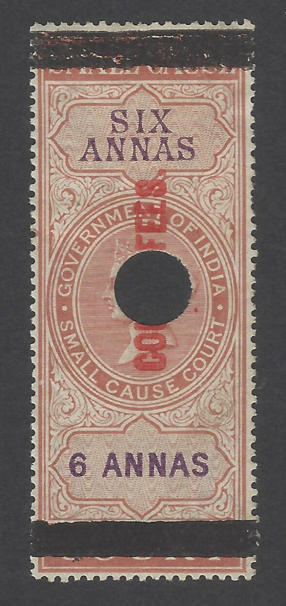 AOP India QV 1870 COURT FEES red ovpt on SMALL CAUSE COURT 6a Bft 153