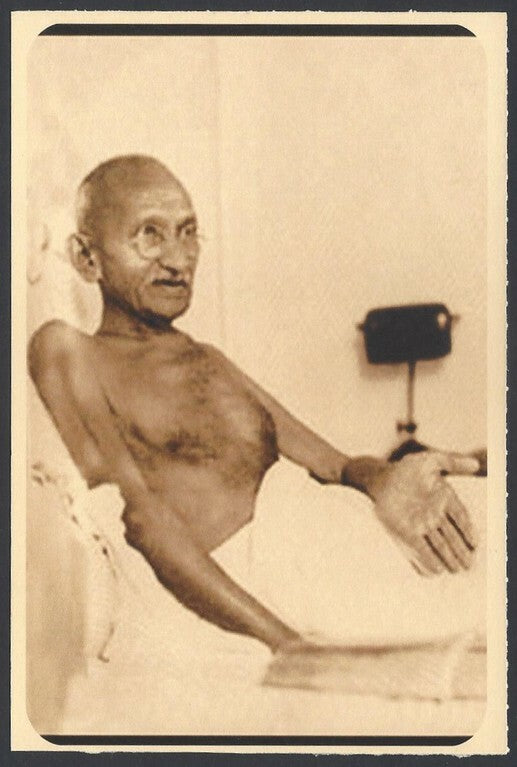 AOP India full back pictorial 50p Gandhi postal card GANDHI