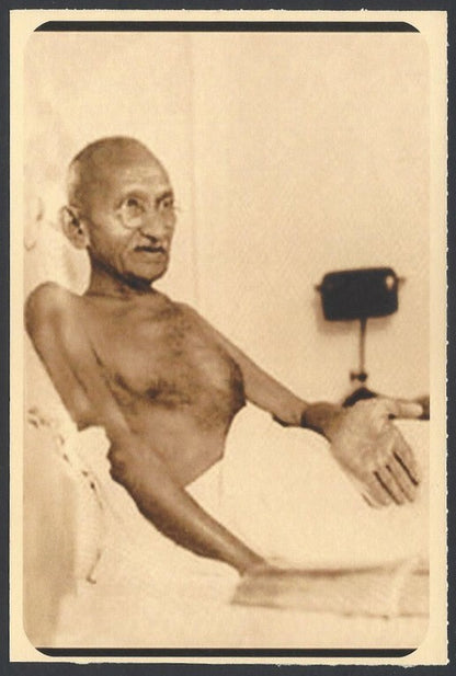 AOP India full back pictorial 50p Gandhi postal card GANDHI