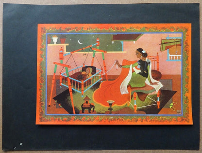 India Lullaby by A A Raiba vintage Print 16cm x 25cm