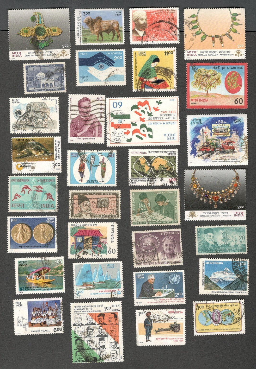 AOP India collection of large 1000+ different commemorative stamps