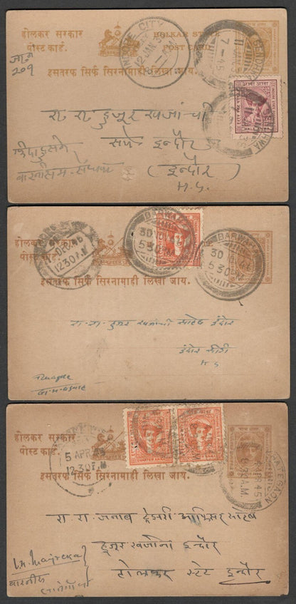 (AOP) India Indore State postal history selection (8)