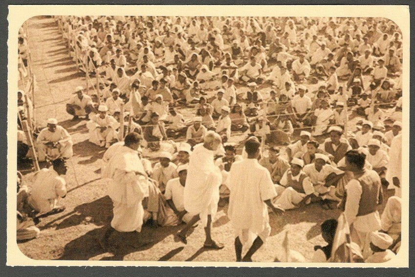 AOP India full back pictorial 50p Gandhi postal card GANDHI 