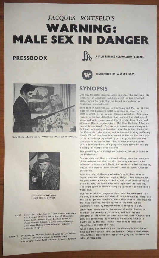 1968 Male Sex in Danger or Beru and These Women pressbook for India 9” x 14.5”