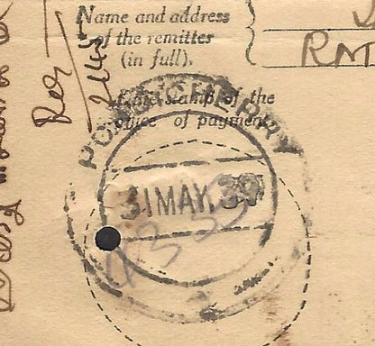 India used in French Territories – M.O. AR card canc. PONDICHERRY 1939