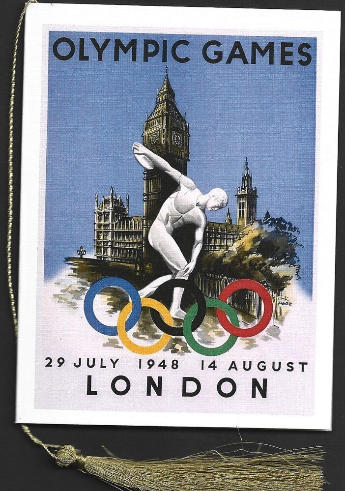 India 2024 Paris Olympics souvenir with 1948 London, UK Olympics cachet