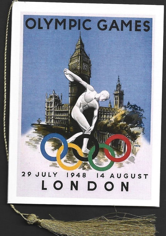India 2024 Paris Olympics souvenir with 1948 London, UK Olympics cachet