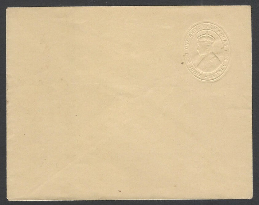 India King George VI  1 1/2a envelope ALBINO error very fine condition