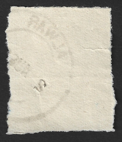 India Alwar State 1a revenue stamp used postally