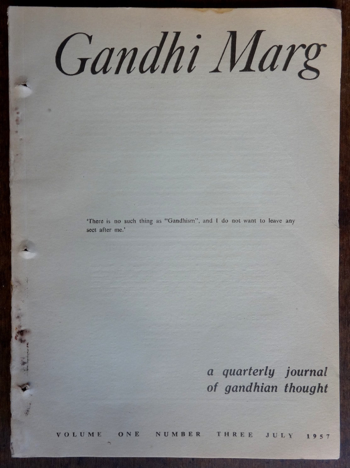 Gandhi Marg by Gandhi Peace Foundation April 1957 3rd issue 100pgs India