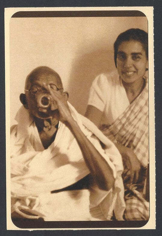 AOP India full back pictorial 50p Gandhi postal card GANDHI 