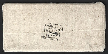 India Charkari State 1840s stampless folded cover with a letter within