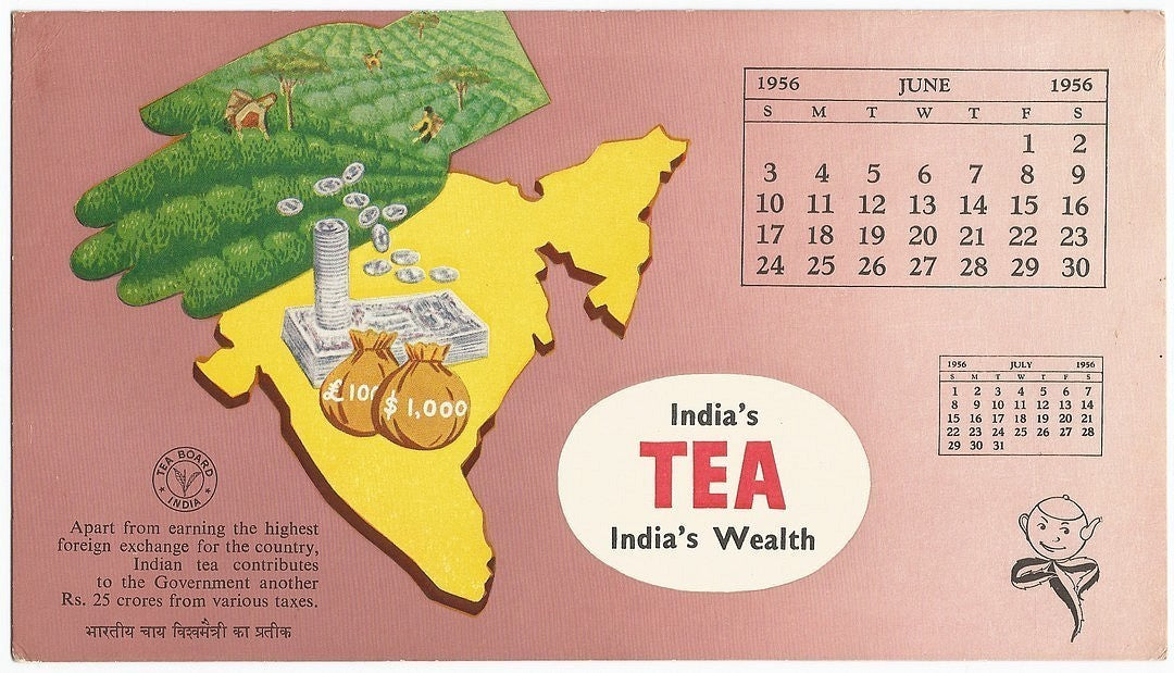 India Tea Board 1956 advertizement calendar blotters (3)
