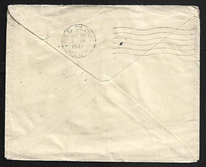 AOP India KGVI 1 1/2a envelope uprated KGVI 1/2a block of 4 to USA
