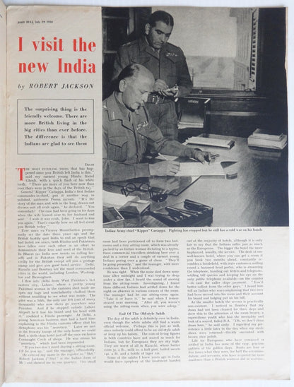 JOHN BULL 29 July 1950 – I VISIT THE NEW INDIA – illuminating perspective