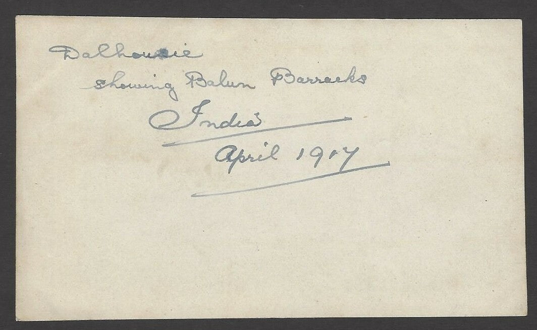 India 1917 photograph Balun Barracks Dalhousie 8.5cm x 13.5cm