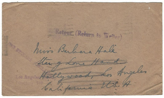 USA 1953 cover & letter to Barbara Hale from India various UNCLAIMED cachets