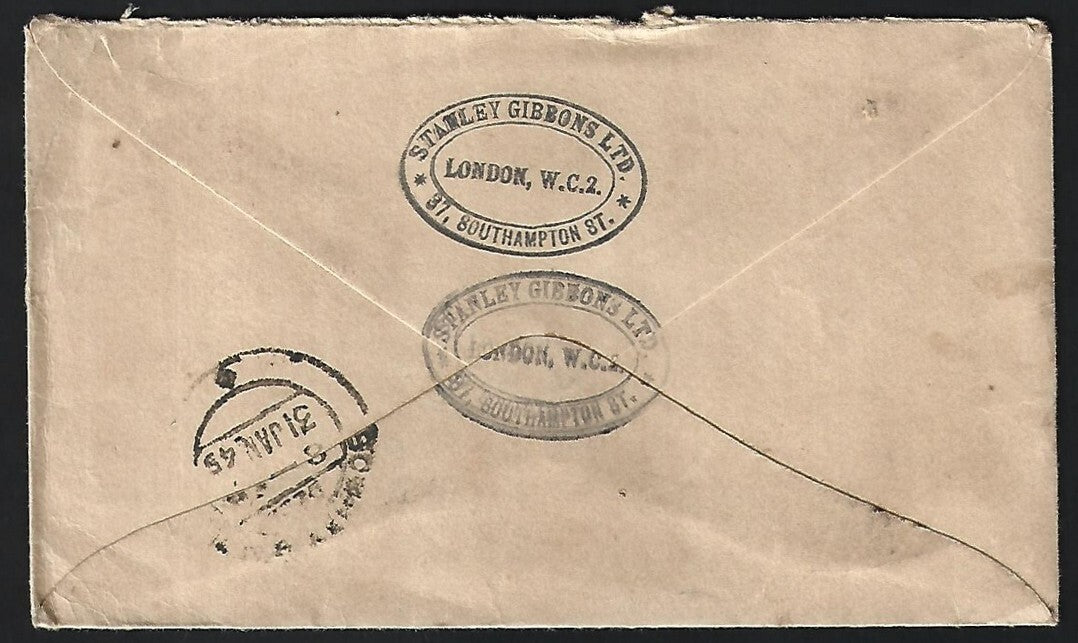 GB WW2 1944 censored cover London W.C. to Bombay, India