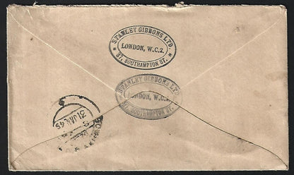 GB WW2 1944 censored cover London W.C. to Bombay, India
