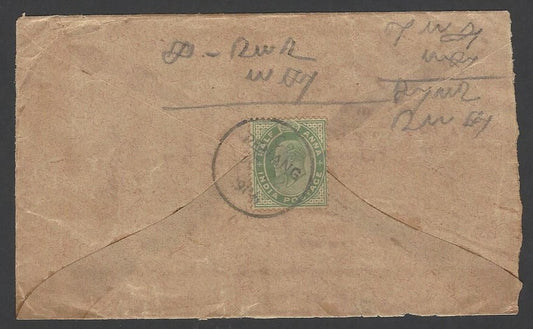 India used in Malaya – 1904 Penang local cover with INDIA KEdVII 1/2a green