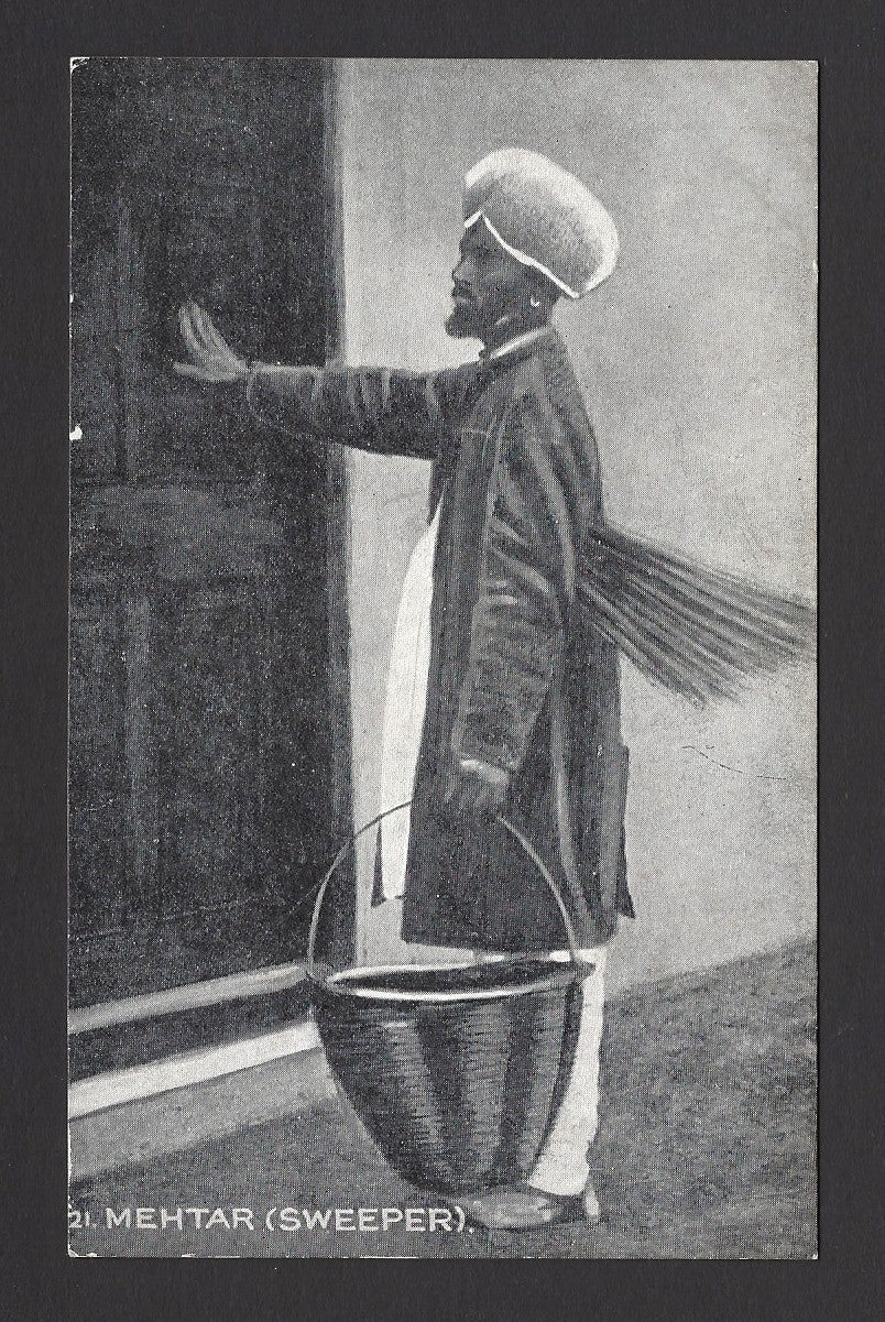 India vintage postcard MEHTAR (SWEEPER) Pub. D C Mehra, Cherat Hill