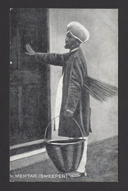 India vintage postcard MEHTAR (SWEEPER) Pub. D C Mehra, Cherat Hill