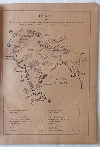 INDIAN PICTORAL EDUCATION 1929.30 Vol.1 No.1 1st Issue, Hill Stations 