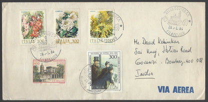 AOP Italy covers to India with commemoratives frankings (5)