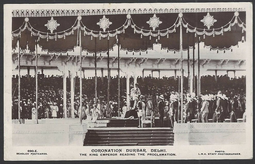 India 1911 Coronation Durbar real photo postcard