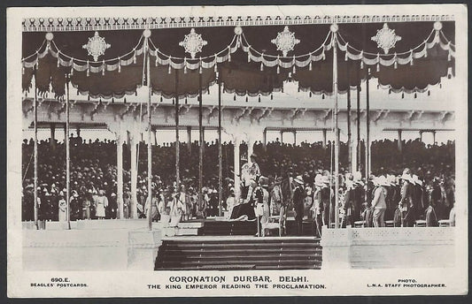 India 1911 Coronation Durbar real photo postcard
