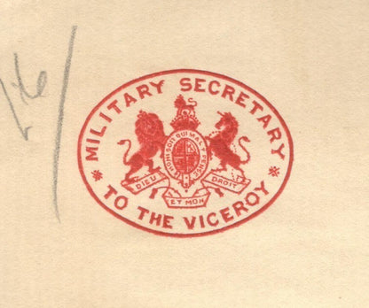 India 1930 crested letter MILITARY SECRETARY TO THE VICEROY signed