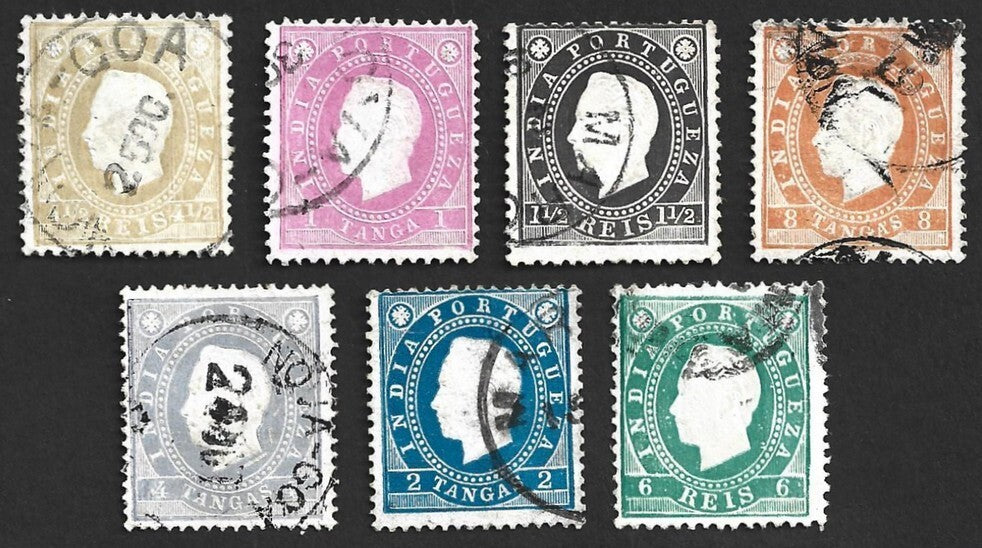 AOP Portuguese India #174-80 1886 King Luiz complete set of 7 used