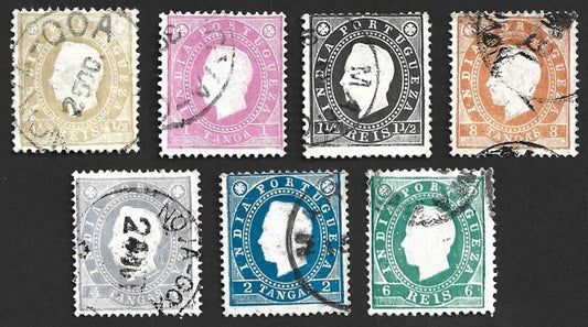 AOP Portuguese India #174-80 1886 King Luiz complete set of 7 used